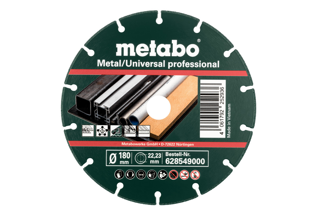 Diamanttrennscheibe 180x1,6x22,23mm, "MUP", Metall/Universal  "professional" (628549000) 