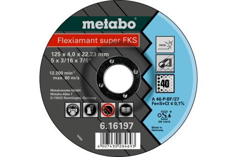 Flexiamant Super FKS 60, 125x4,0x22,23 Inox, SF 27 (616198000)