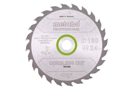 Sägeblatt "cordless cut wood - professional", 160x20 (16), Z24 WZ 22°  (628030000)