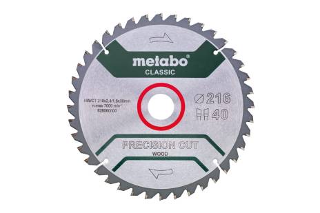 Sägeblatt "precision cut wood - classic", 216x30, Z40 WZ 5°neg. (628060000)
