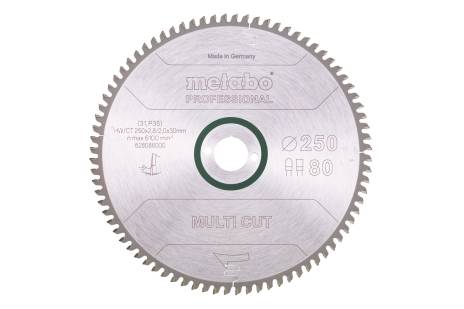 Sägeblatt "multi cut - professional", 250x30, Z80 FZ/TZ, 5° neg. (628088000) 