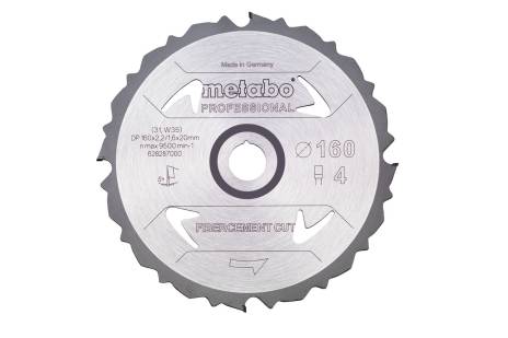 Sägeblatt "fibercement cut - professional", 160x20 Z4 PCD FZ 5° (628287000)