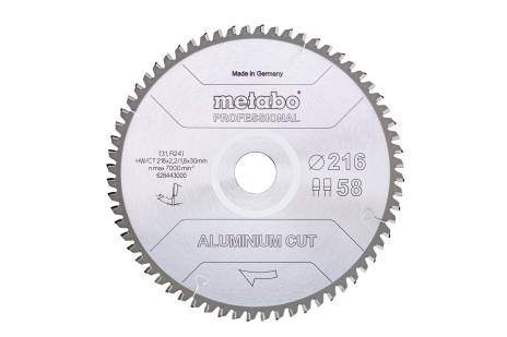 Sägeblatt "aluminium cut - professional", 216x30 Z58 FZ/TZ 5°neg   (628443000)